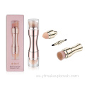 Conjunto de cepillo de maquillaje portátil rosa de oro 4pcs